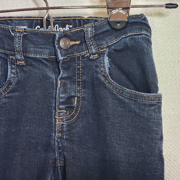 Cat and Jack Dark Wash Denim Slip On Adjustable Waist Stretch Skinny Jeans Sz 5T - Picture 8 of 16